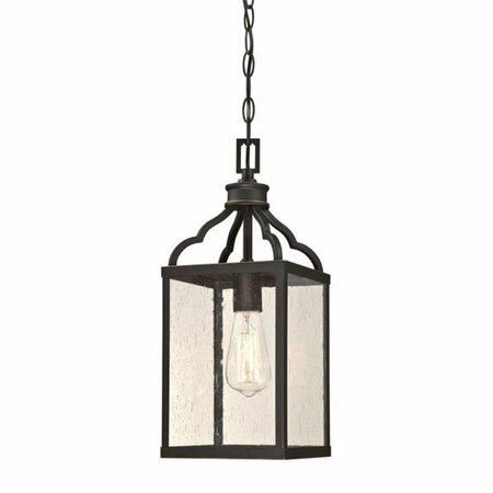 BRILLIANTBULB 1 Light Pendant & Clear Seeded Glass Oil Rubbed Bronze & Highlights BR2690079